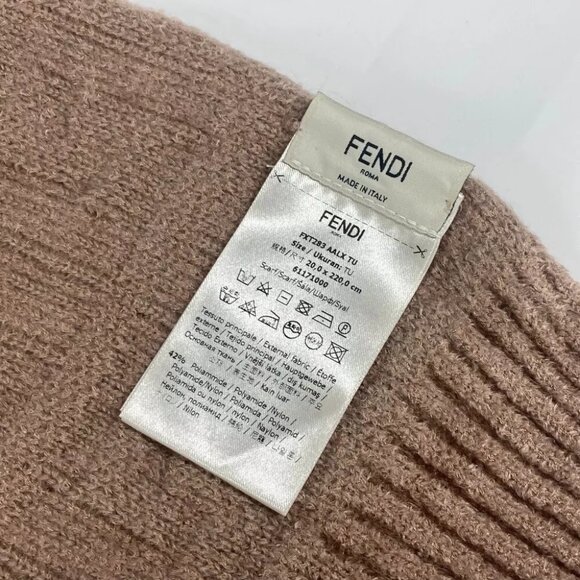 FENDI Logo FF Scarf Nylon / Rayon Beige - Picture 4 of 13